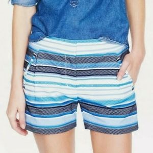J. Crew Blue and White Stripe Textured Shorts